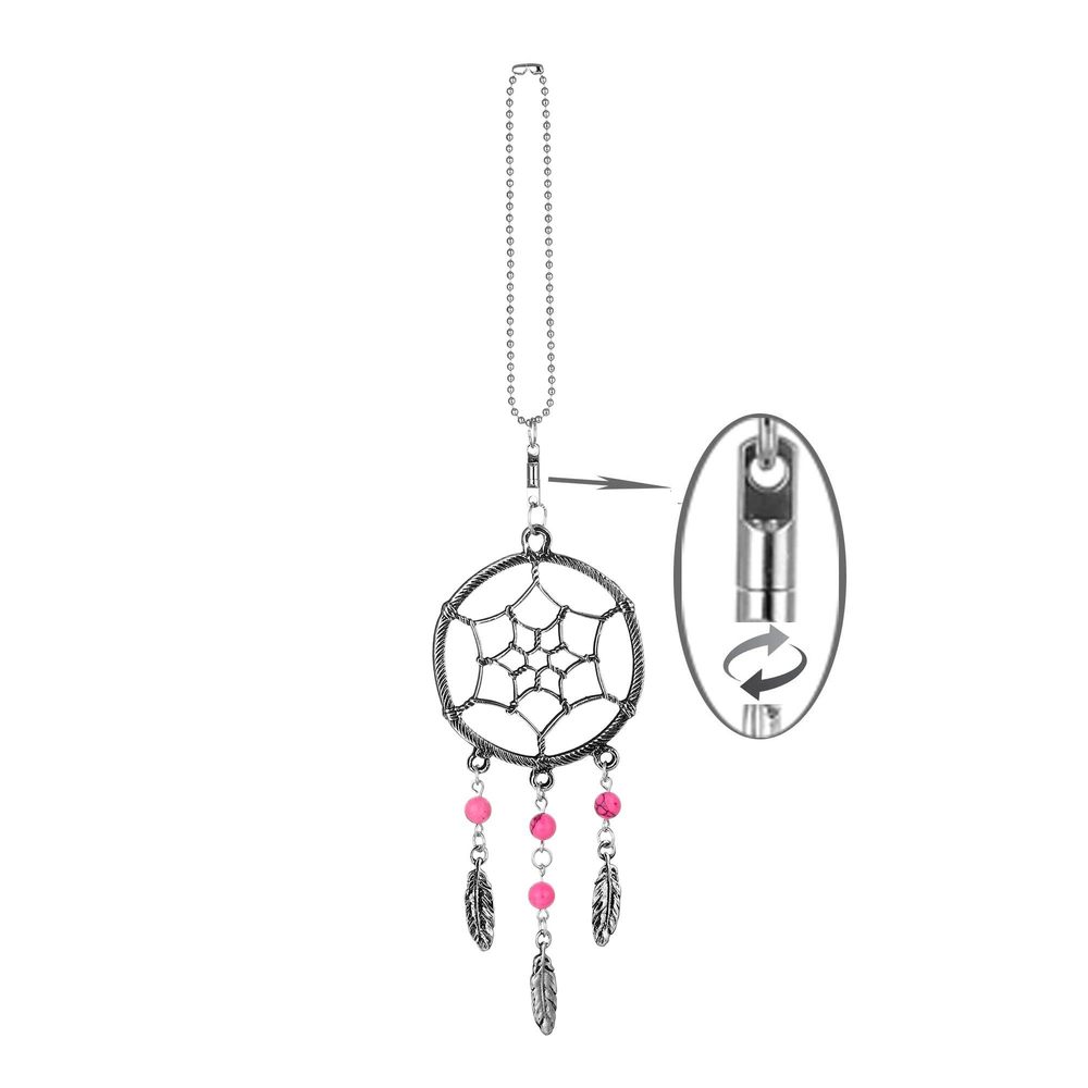 Dream Catchers Car Charm Rotatable Handmade Pendant With Rose Red Colors Beads🌹